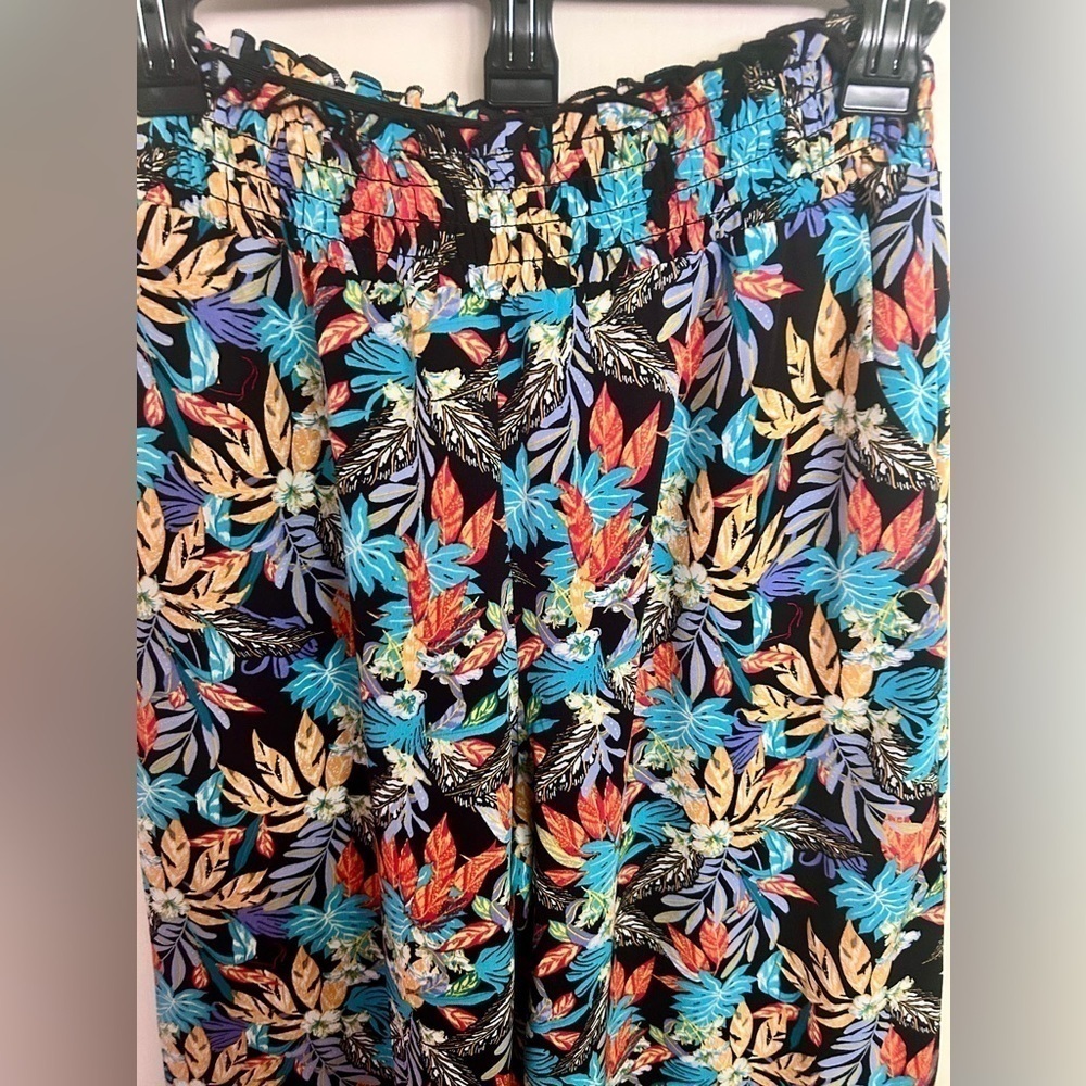 Lily Rose Floral Jungle Beach Pants Wide Leg Womens Size Small Black Blu…‌‌ - Picture 8 of 12